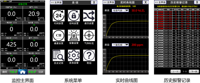 手提便携式气体分析仪界面图